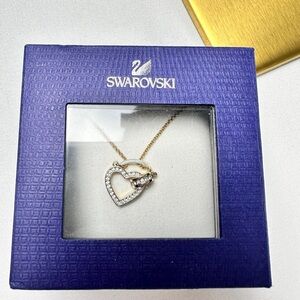 NWT - Swarovski Gold and Silver Heart Necklace